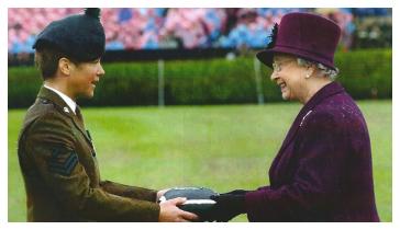 Queen Presents Conspicious Gallantry Cross