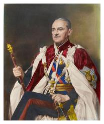 This portrait of Field Marshal Sir Gerald Templer by James Gunn (1958) hangs in the Officers' Mess of The 1st Battalion The Royal Irish Regiment
