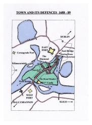 map defences erected Enniskillen 1689